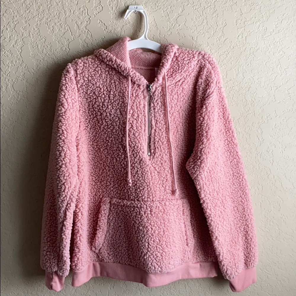 Pink/White Fleece Pull Over